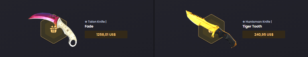 ★ Talon Knife­ | Fade­ ★ Huntsman Knife­ | Tiger Tooth­